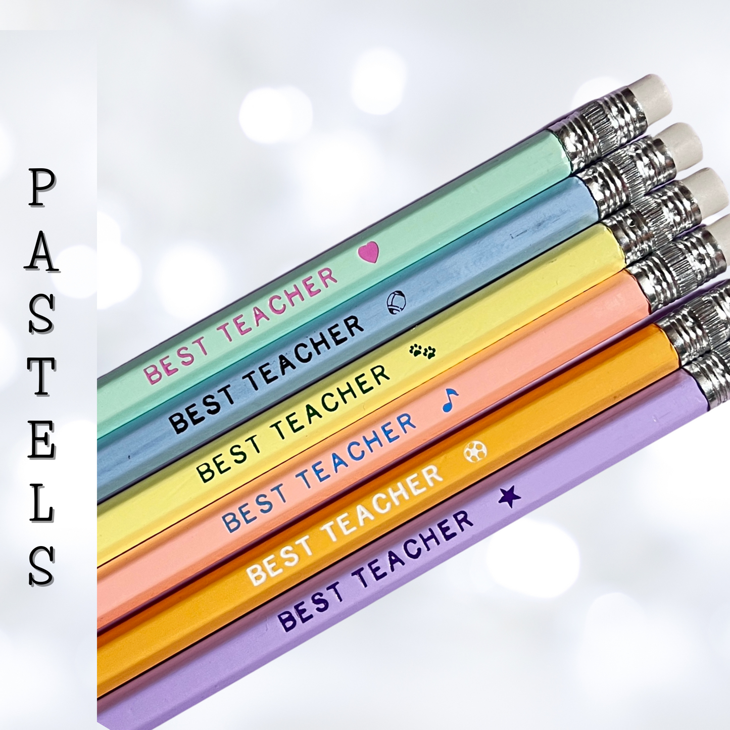 Personalized Color Foil Stamped Pencils