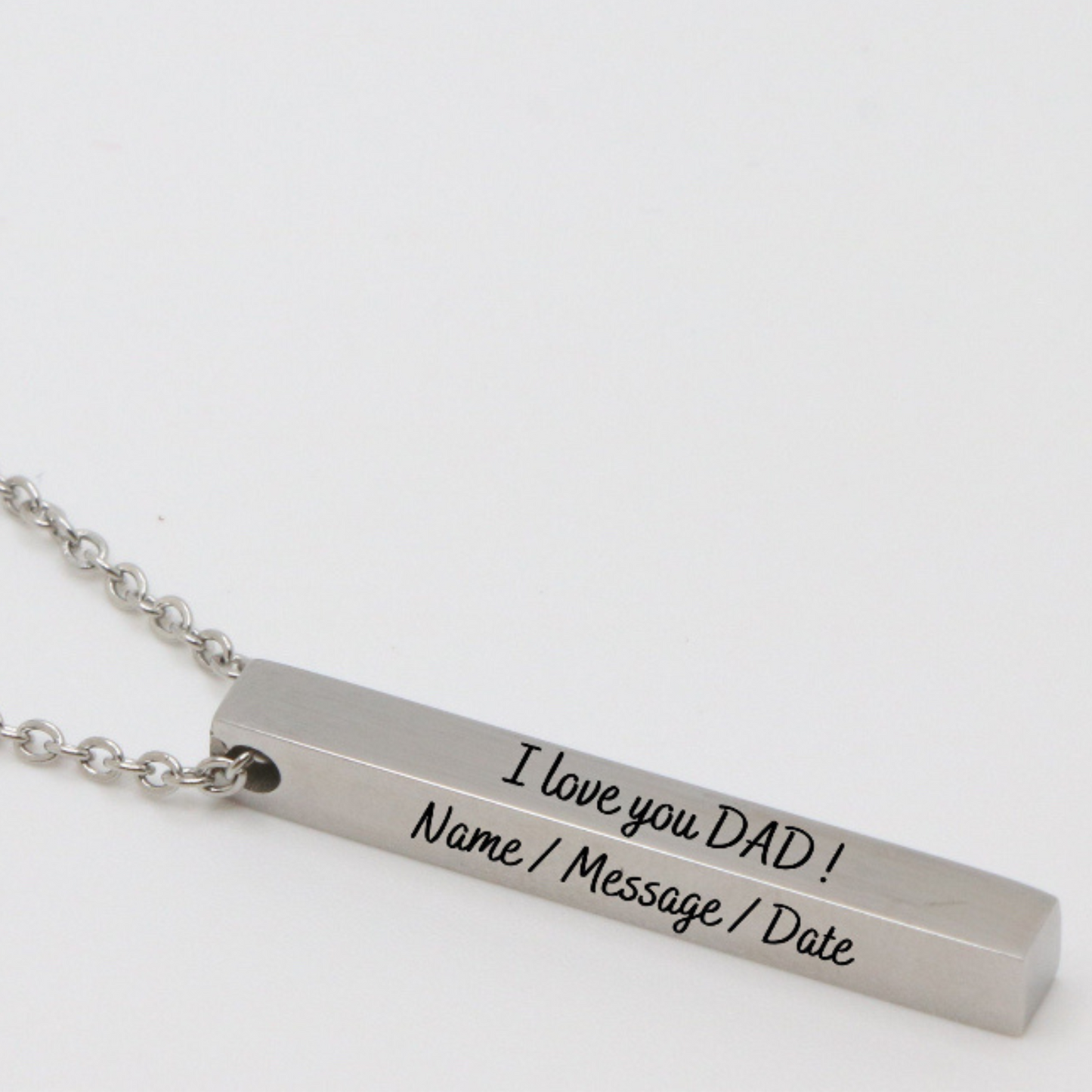 Bar Necklace 3D Post Personalized