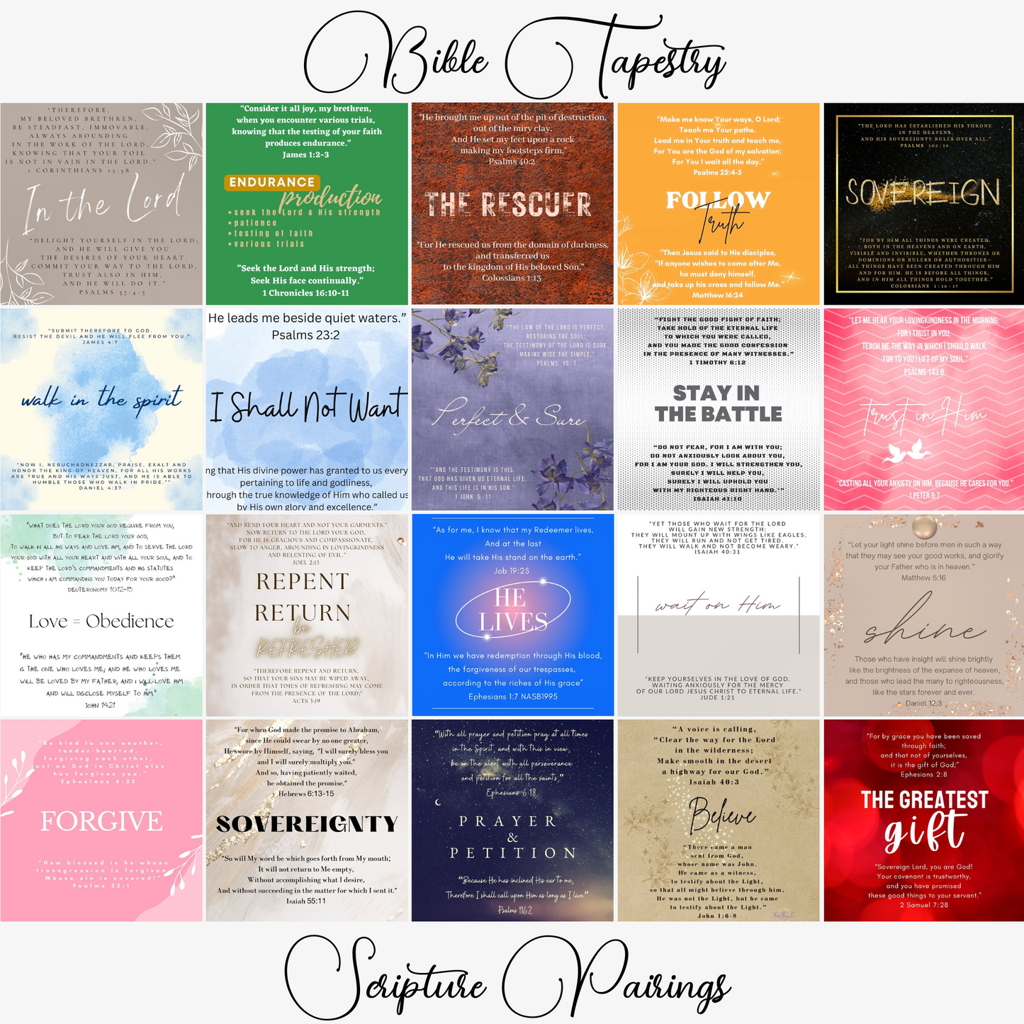 Bible Tapestry Scripture Card Sets