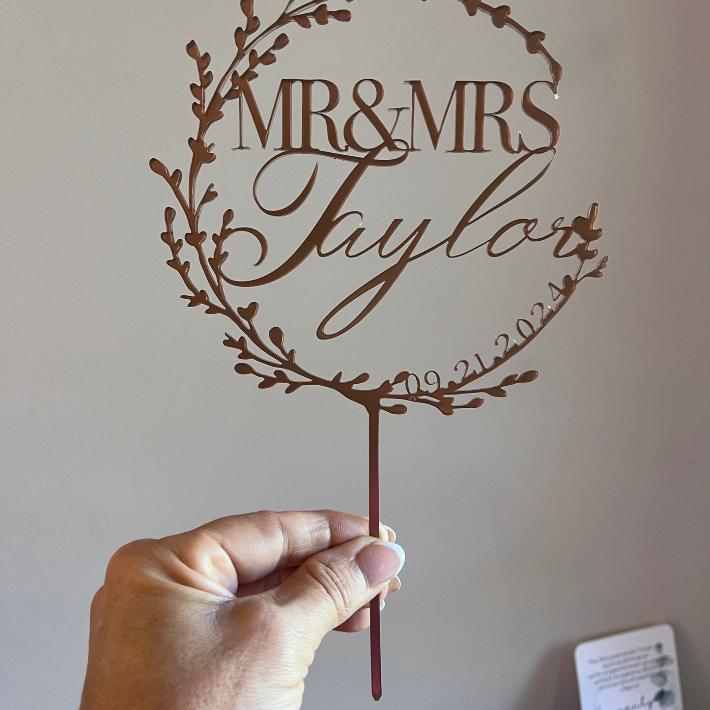 Wedding Cake Topper ~ Acrylic Mr & Mrs. Wedding