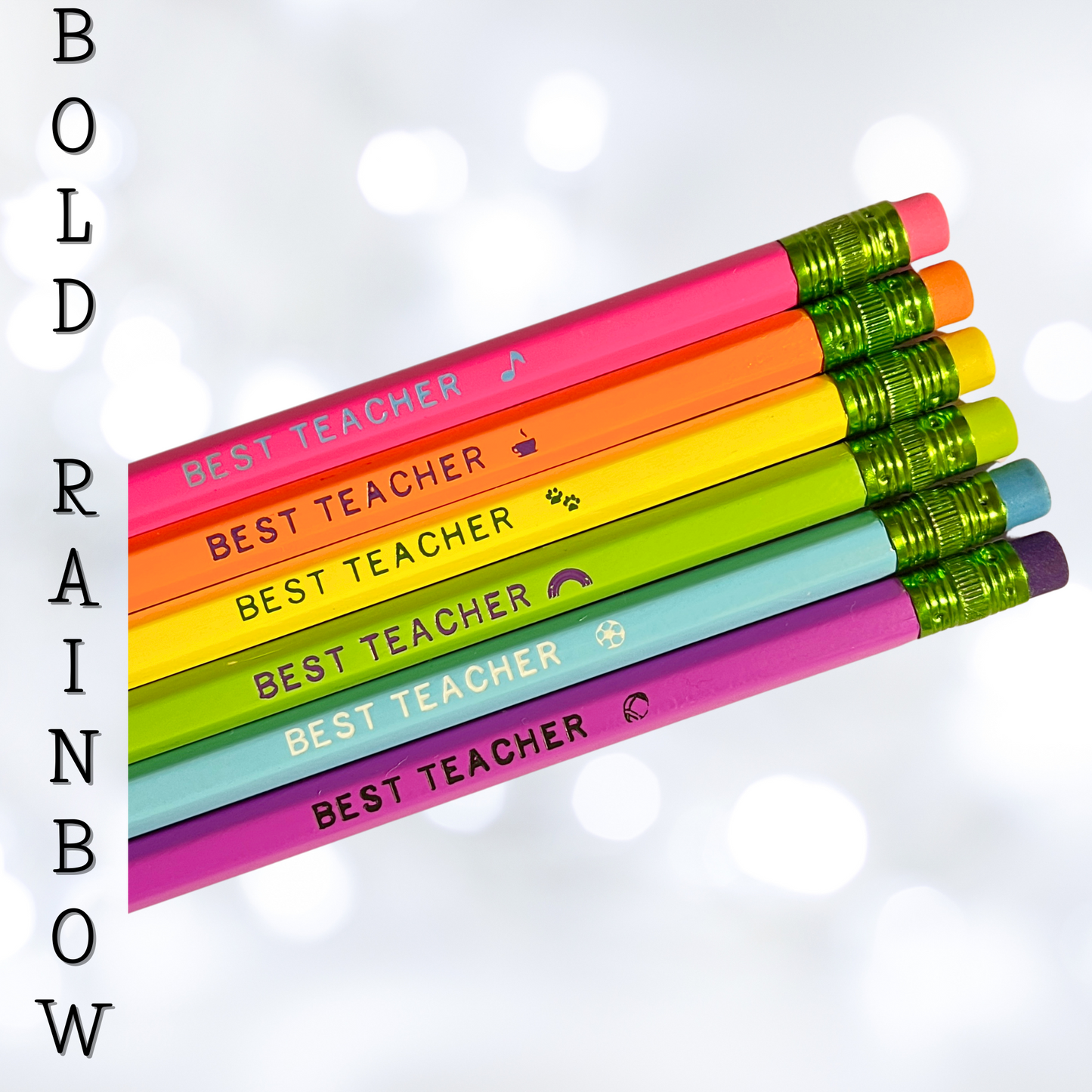 Personalized Color Foil Stamped Pencils