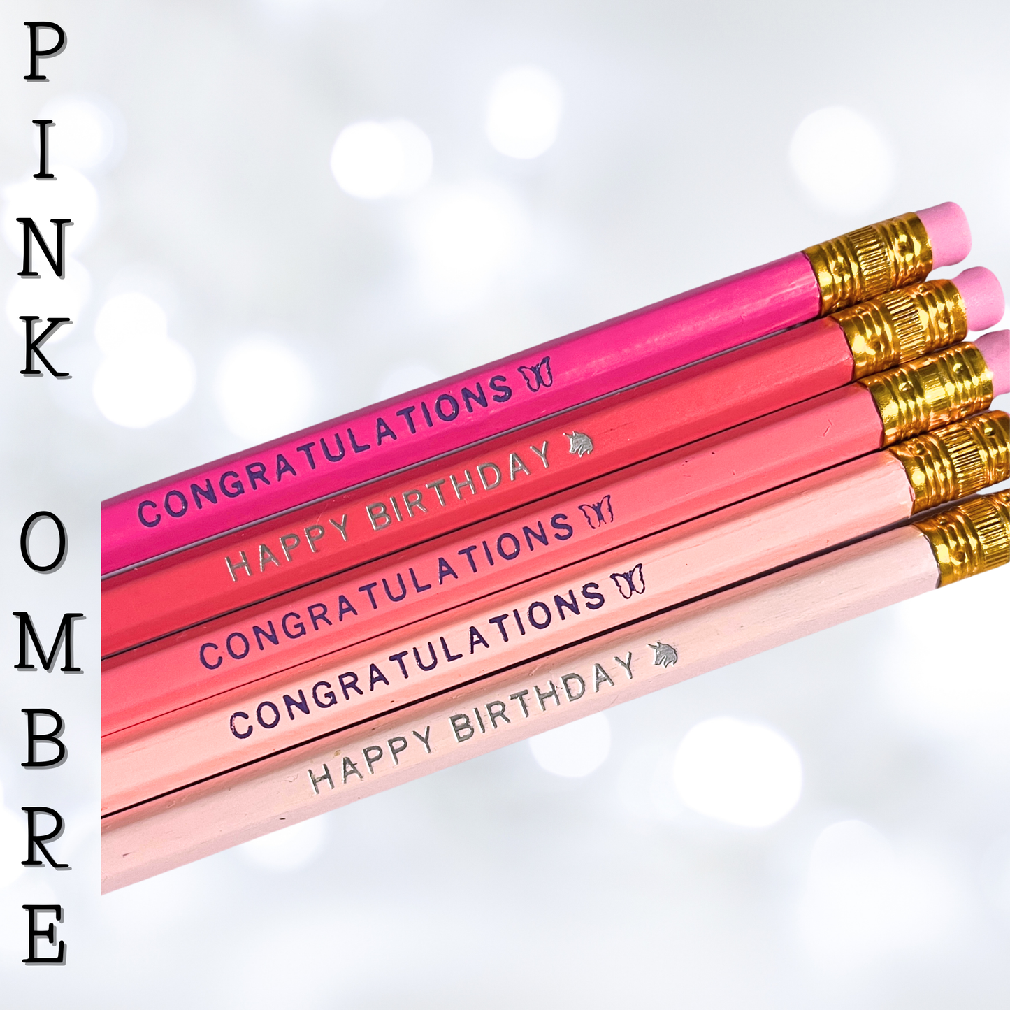 Personalized Color Foil Stamped Pencils