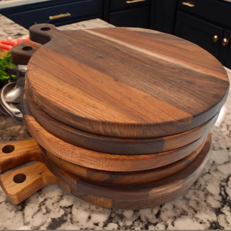 Walnut Bread Board ~ Engraved Round Family Name