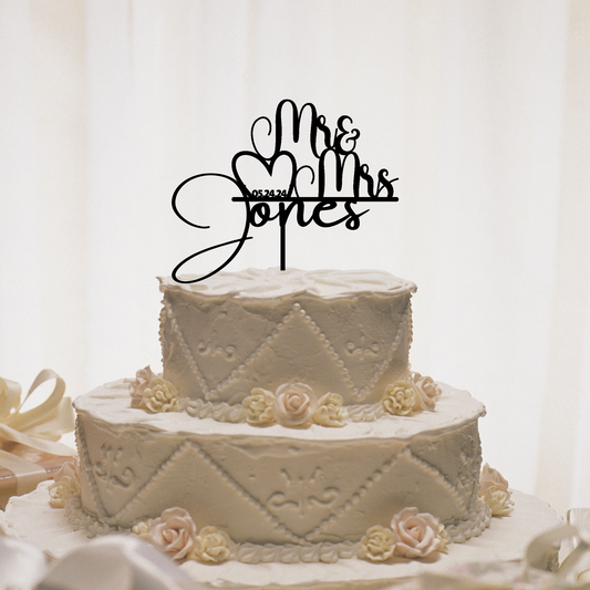 Cake Topper ~ Acrylic Mr & Mrs. Wedding