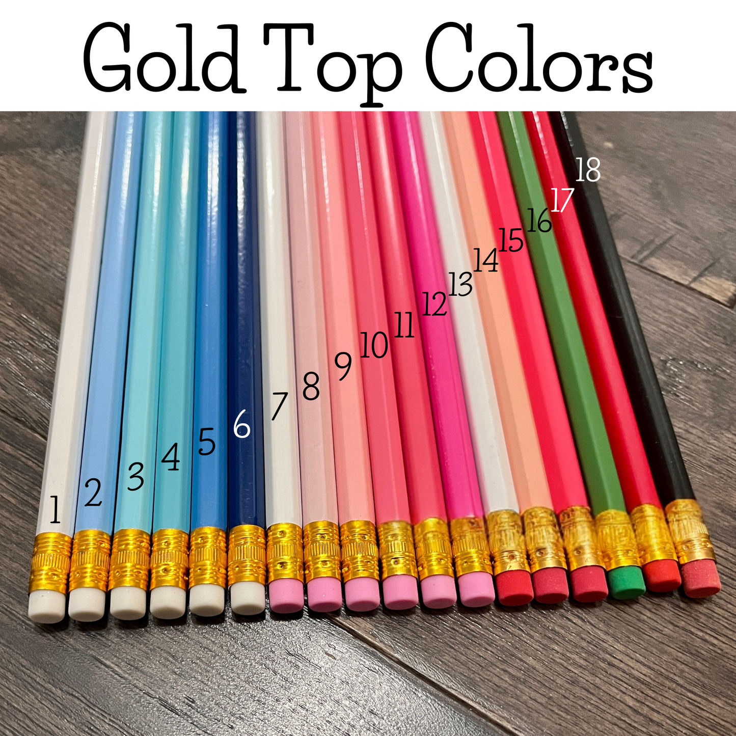 Personalized Color Foil Stamped Pencils