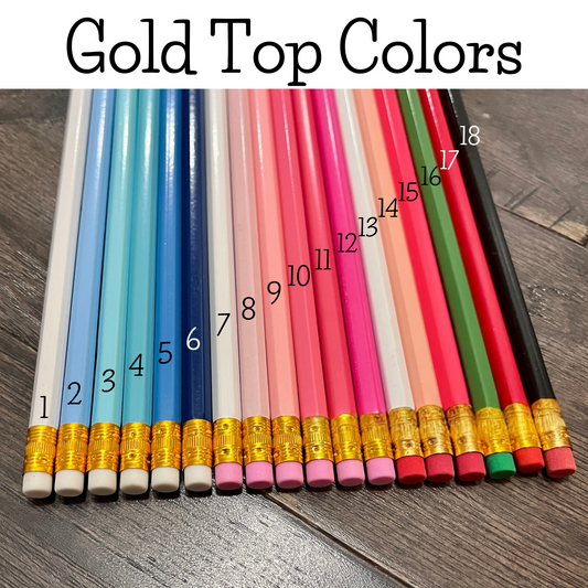 Personalized Color Foil Stamped Pencils