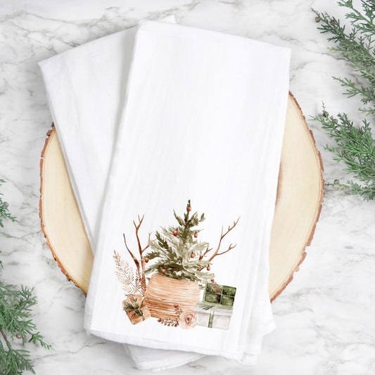 Winter Time Tea Towels, Flour sack Kitchen Towel.