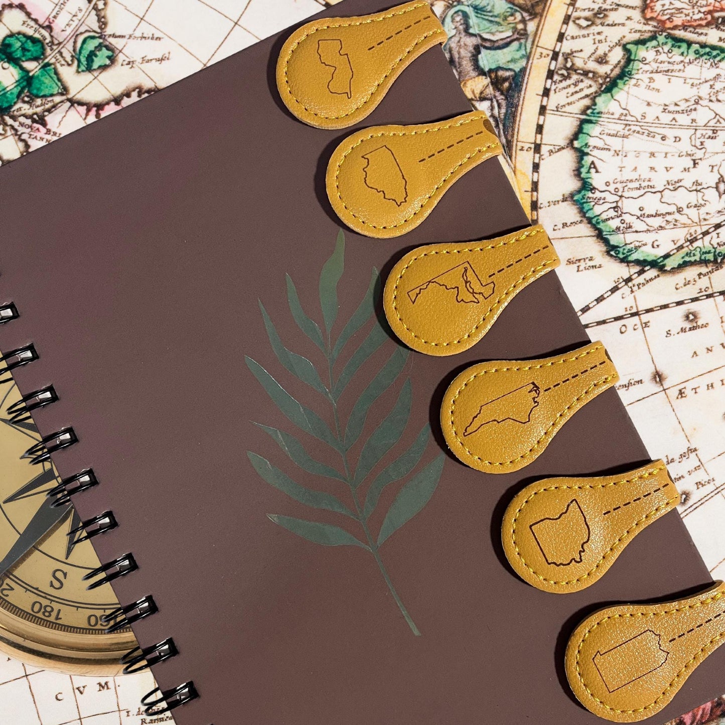 Best Friends In Different States Bookmark, Leather Magnetic