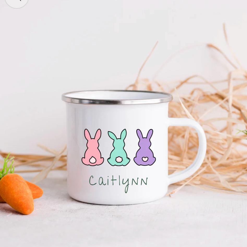 Custom Enamel Camp Mug ~ Add Your Name to any design. Perfect Gift for all ages with three size options.
