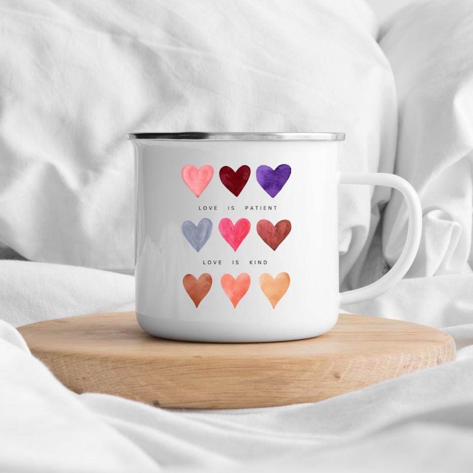 Custom Enamel Camp Mug ~ Add Your Name to any design. Perfect Gift for all ages with three size options.