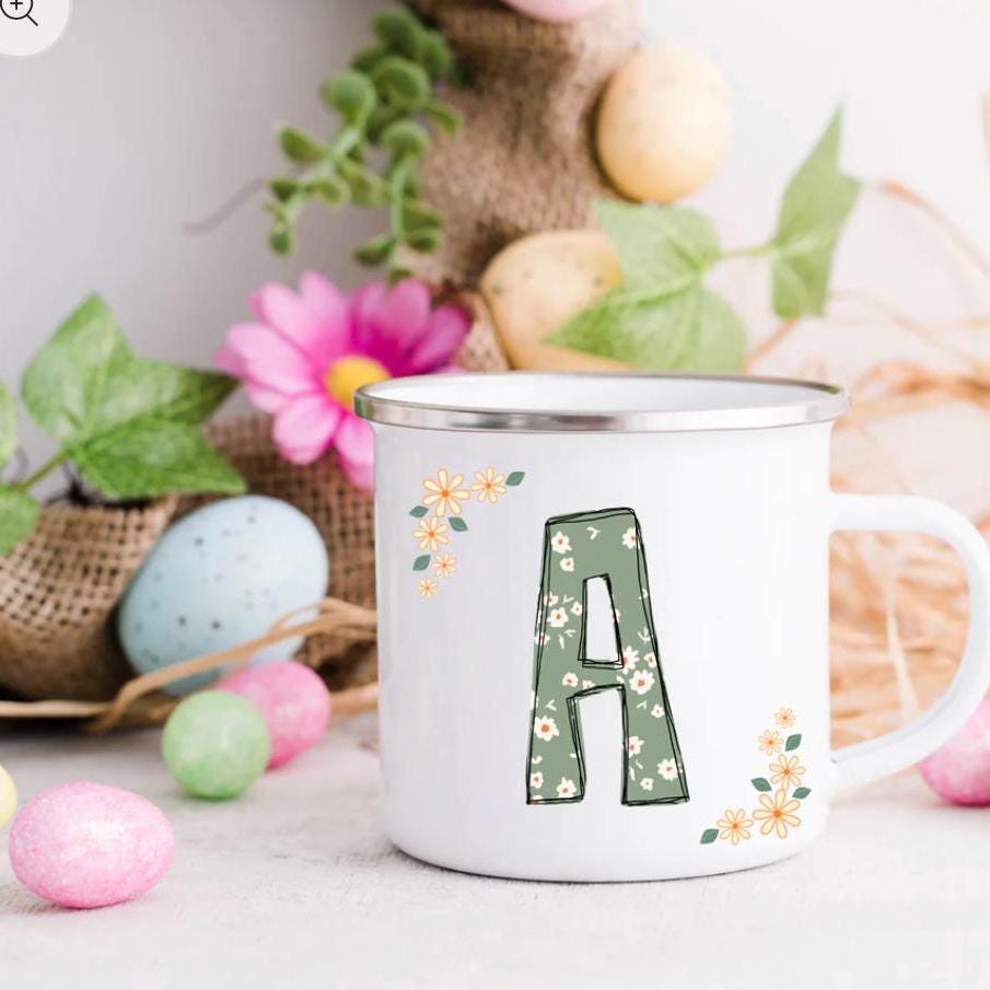 Custom Enamel Camp Mug ~ Add Your Name to any design. Perfect Gift for all ages with three size options.
