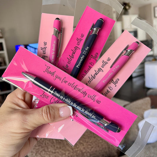 Personalized Pens, Party Favor Sets Engraved Stylus Ballpoint Pens.