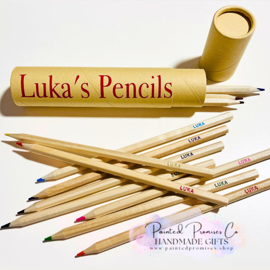 Coloring Pencils Foil Stamped Set of 12 with Carry Case