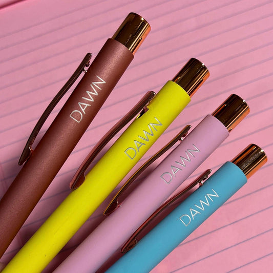 Pens Engraved~ Push Top Click Action. Personalized Luxurious Soft Touch Ballpoint Pens, Fancy Custom Pen, Gifts, Back to School, Merchandise