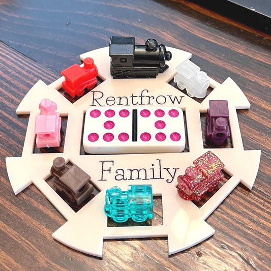 Personalized Acrylic Dominos Train Hub, Mexican Train Game Piece Set