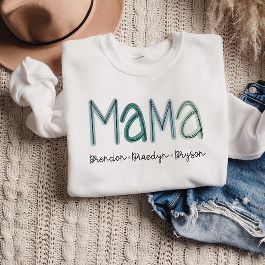 Mama Sweatshirt with Kids Names