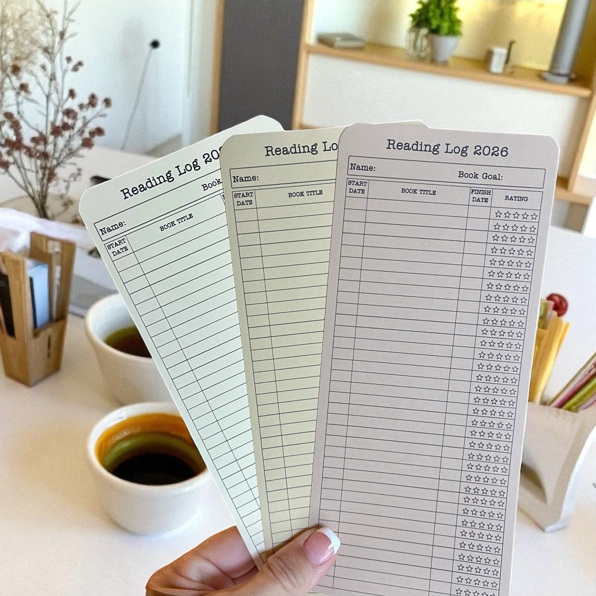 2026 Reading Log Bookmarks Set of 3