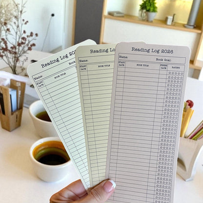 2026 Reading Log Bookmarks Set of 3