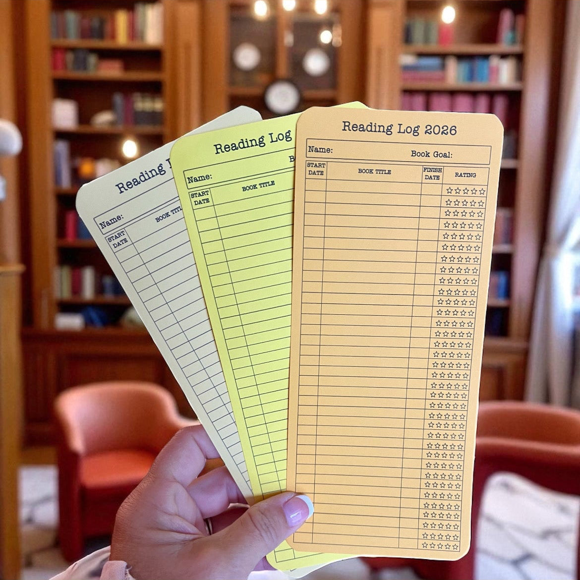 2026 Reading Log Bookmarks Set of 3