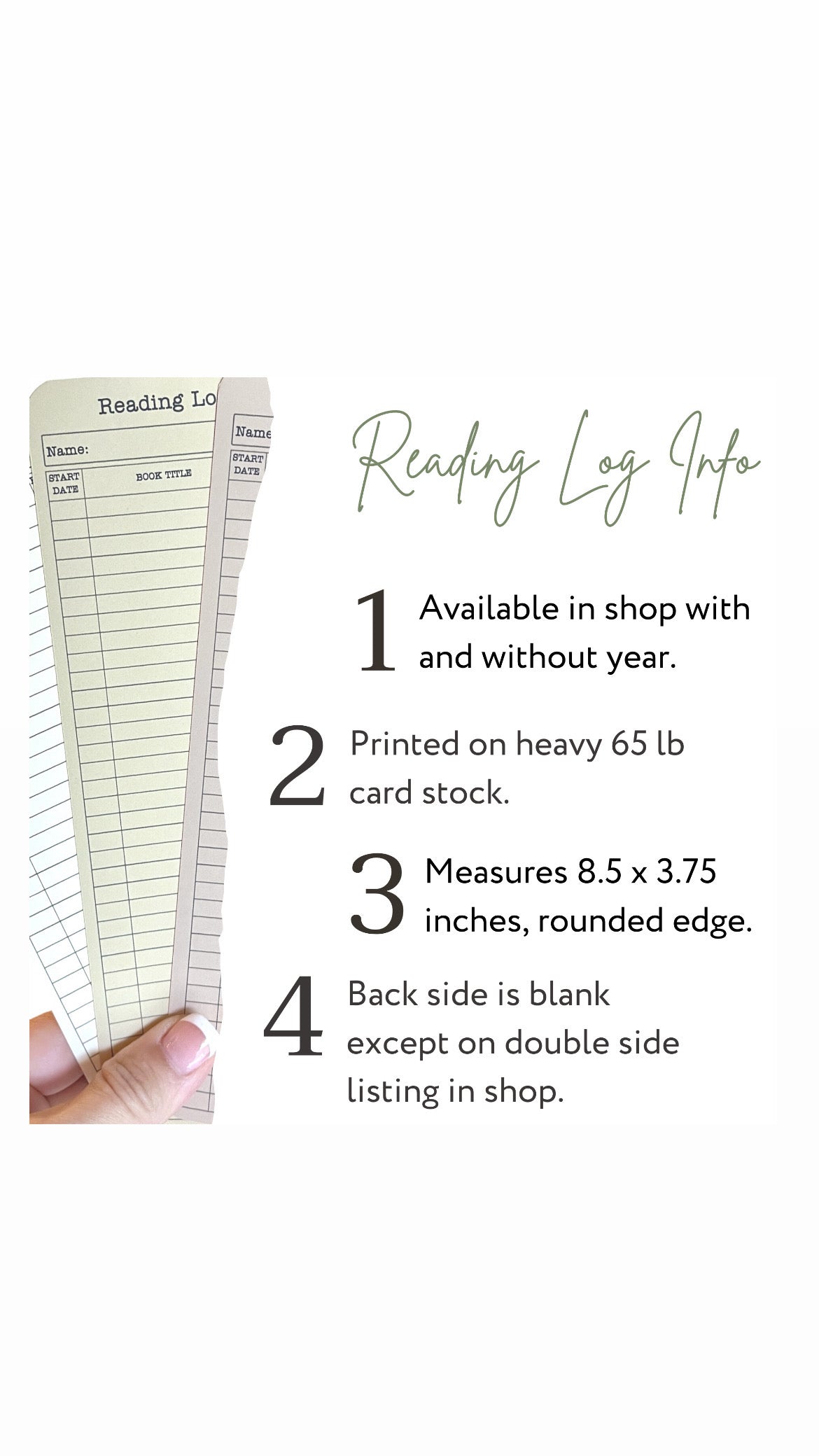 2026 Reading Log Bookmarks Set of 3