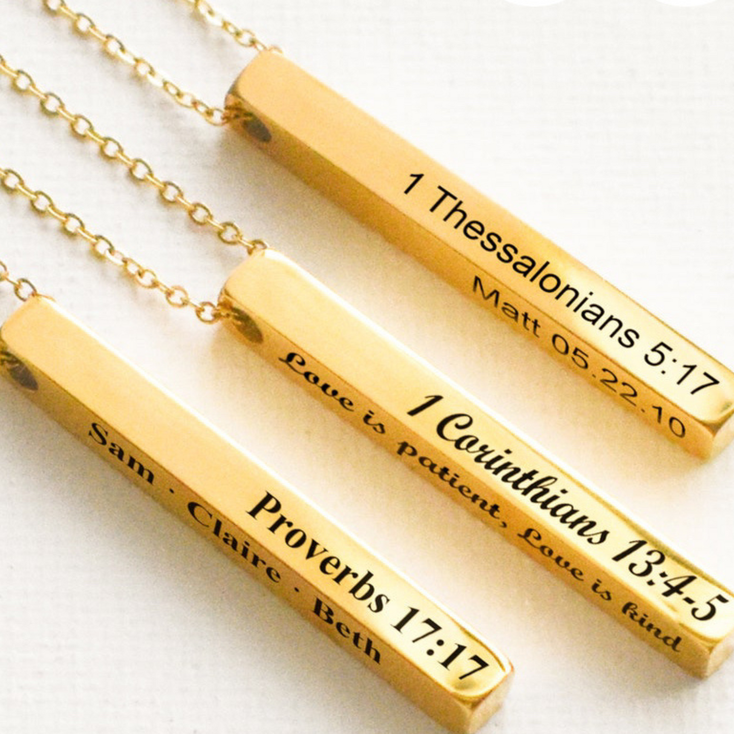 Bar Necklace 3D Post Personalized