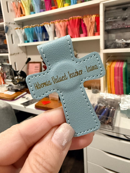 Magnetic Cross Bookmark, Personalized Magnetic Book Accessory.