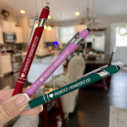 Pens Engraved ~ Stylus Ballpoint. Personalized Luxurious Soft Touch Ballpoint Pen with Stylus, Fancy Custom Pen, Gift Pens, logo merchandise