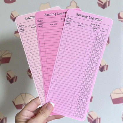 2026 Reading Log Bookmarks Set of 3