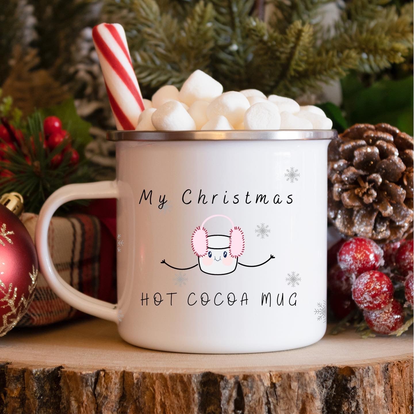 Cocoa Mugs ~ Personalized 12 oz., 14 oz with lid  & 15 oz.