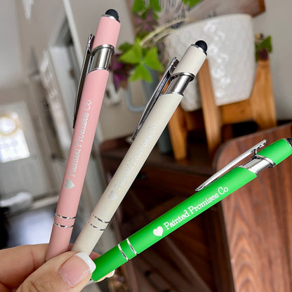Pens Engraved ~ Stylus Ballpoint. Personalized Luxurious Soft Touch Ballpoint Pen with Stylus, Fancy Custom Pen, Gift Pens, logo merchandise