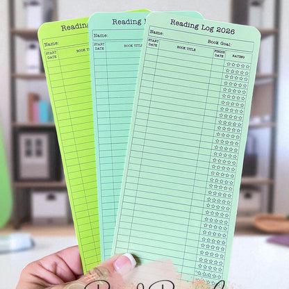 2026 Reading Log Bookmarks Set of 3