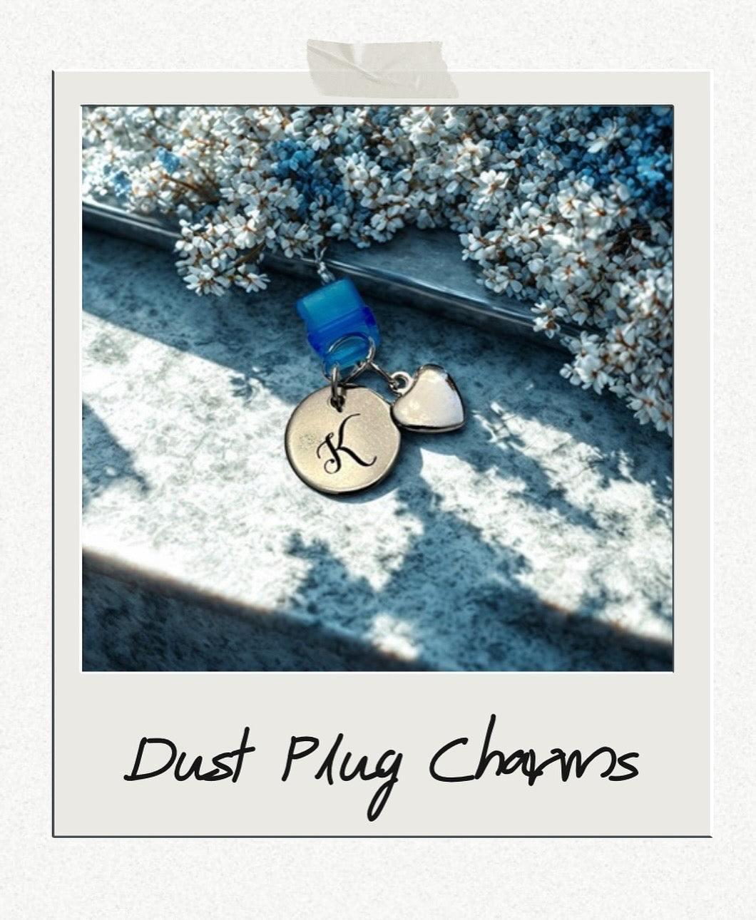 Personalized Initial Phone Charm, Engraved Heart or Round Charm and Bow, Dust Plug.