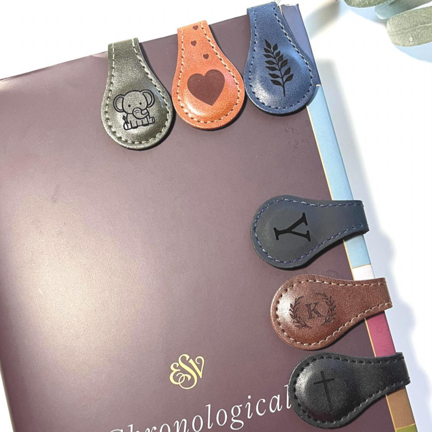 Bookmarks ~ Leather Custom Engraved Magnetic Placeholders