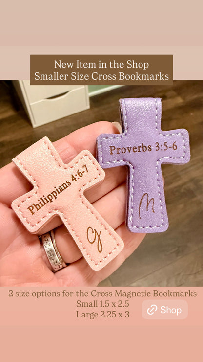 Magnetic Cross Bookmark, Personalized Magnetic Book Accessory.