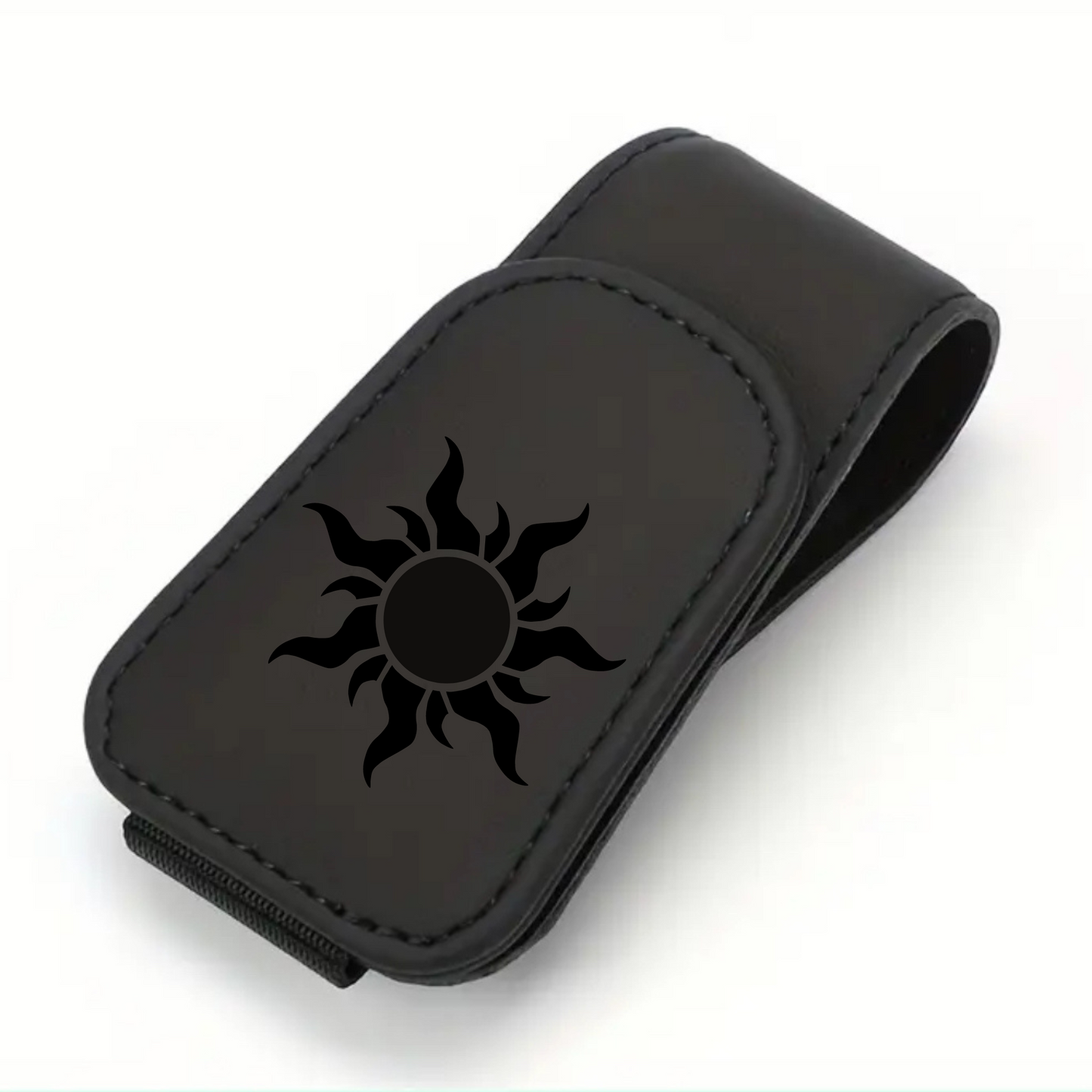 Sunglasses Visor Clip ~ Leather Engraved