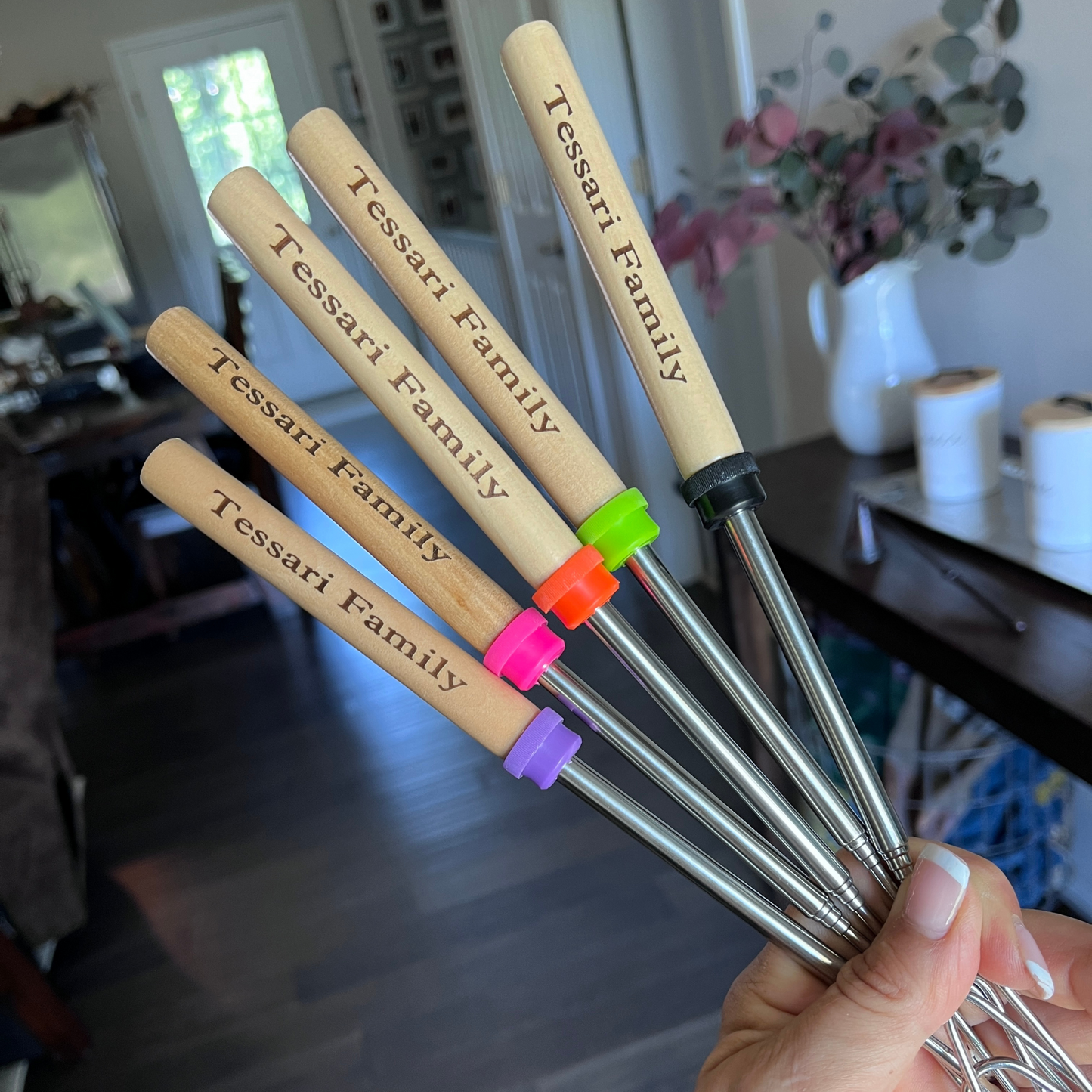 Campfire Skewers with Family Name Set of 5