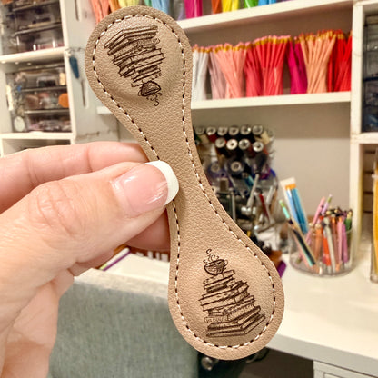 Teardrop Shape Leather Engraved Magnetic Bookmark