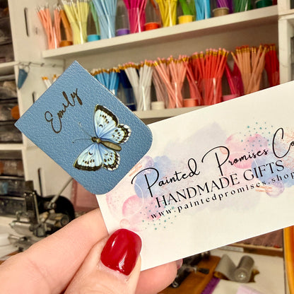 Personalized Floral Leather Magnetic Bookmark Engraved.