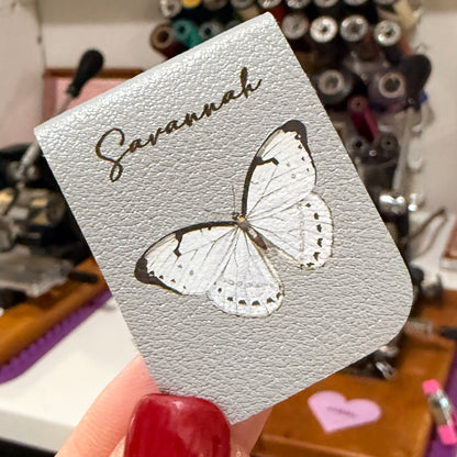 Personalized Floral Leather Magnetic Bookmark Engraved.