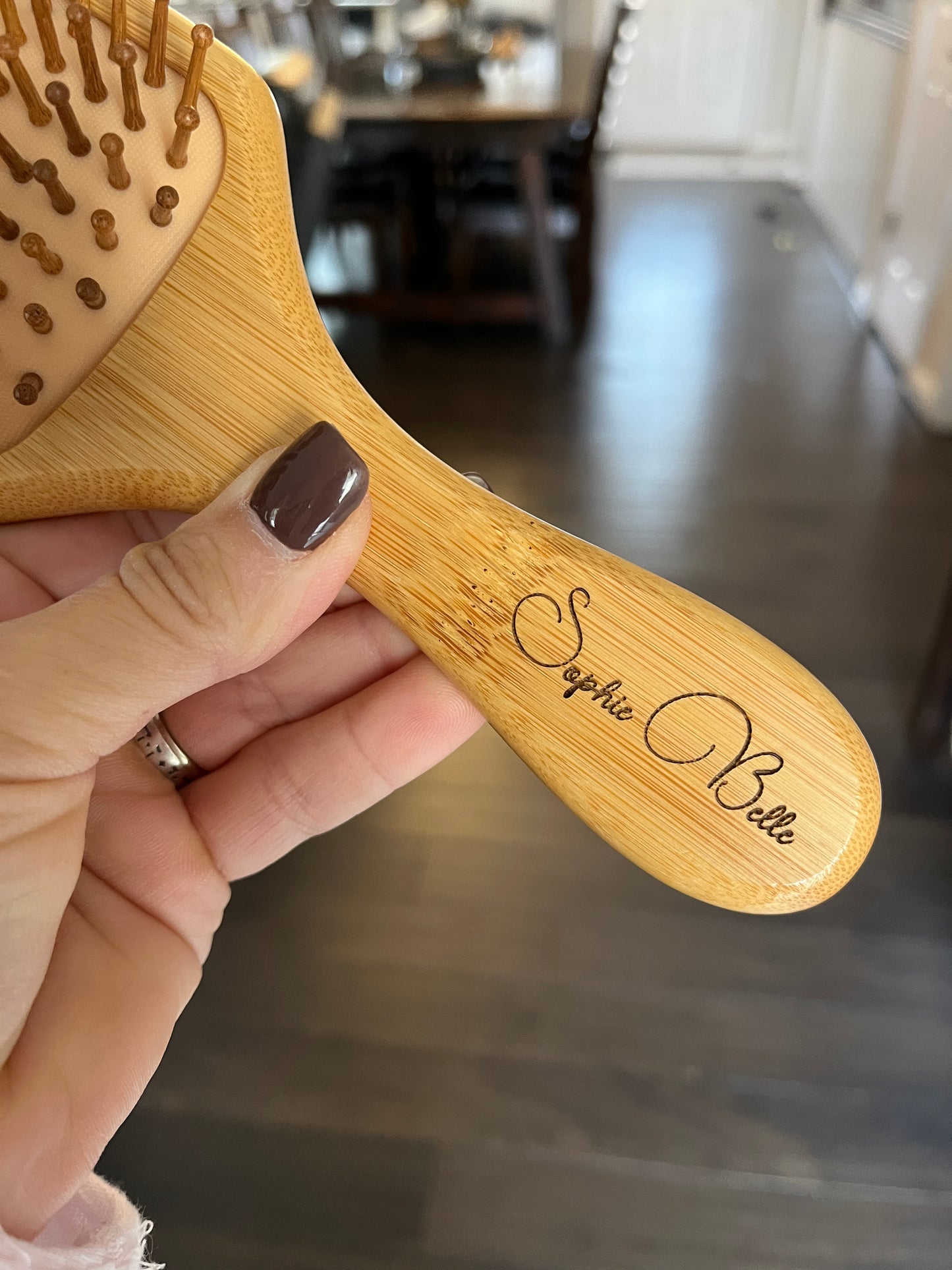 Bamboo Hair Brush Engraved