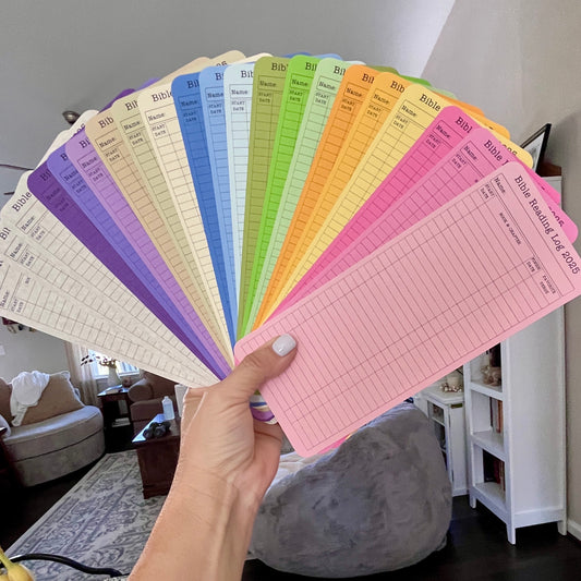 2025 Bible Reading Tracker and Bookmark, Reading Goal List, Set of 3 Colorful CardStock Scripture Reading Goal Bookmark.