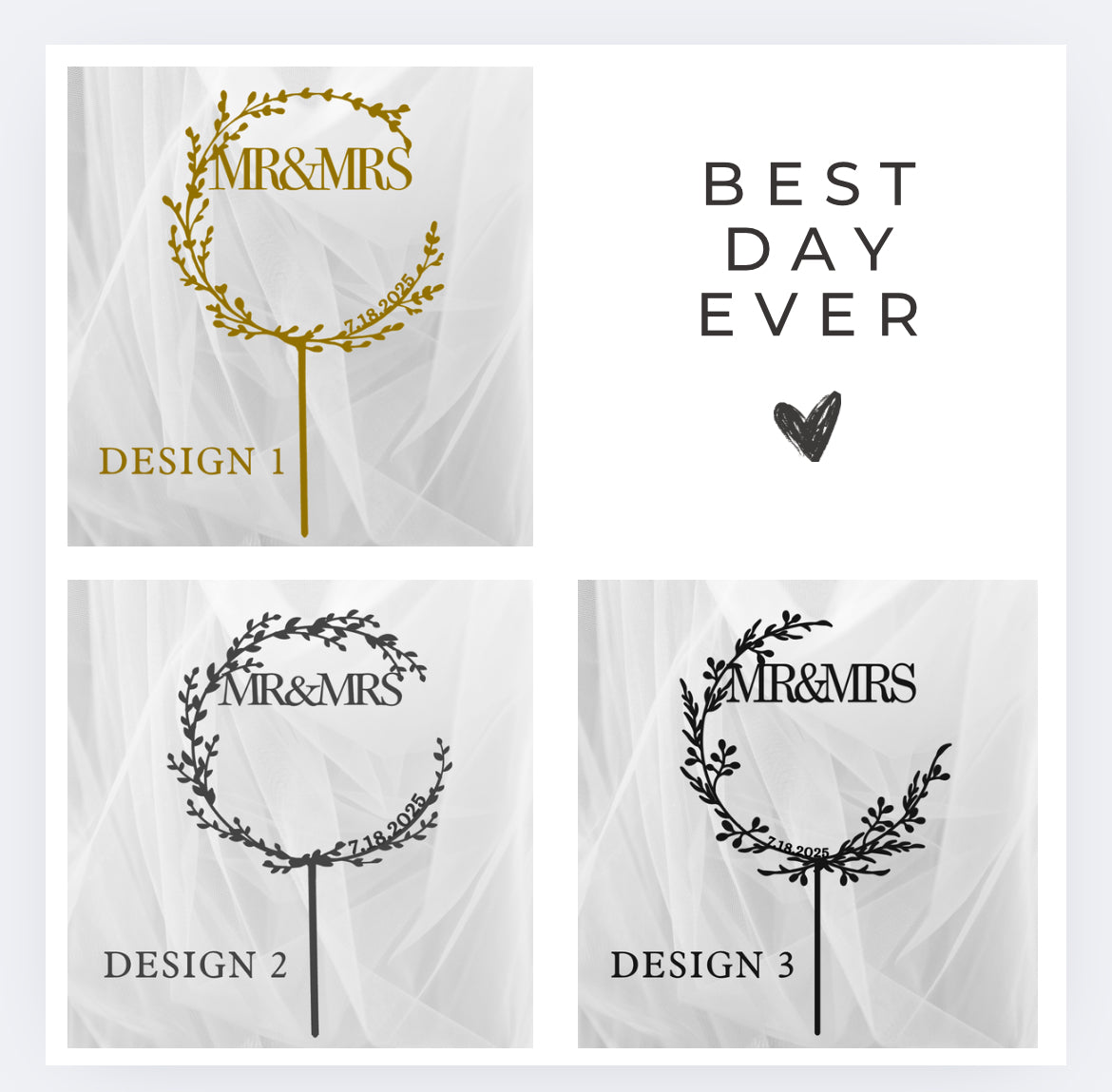 Wedding Cake Topper ~ Acrylic Mr & Mrs. Wedding