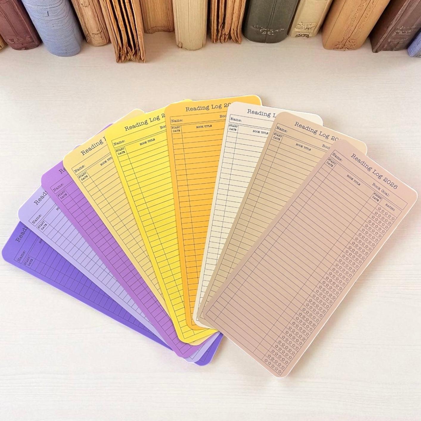 2026 Reading Log Bookmarks Set of 3
