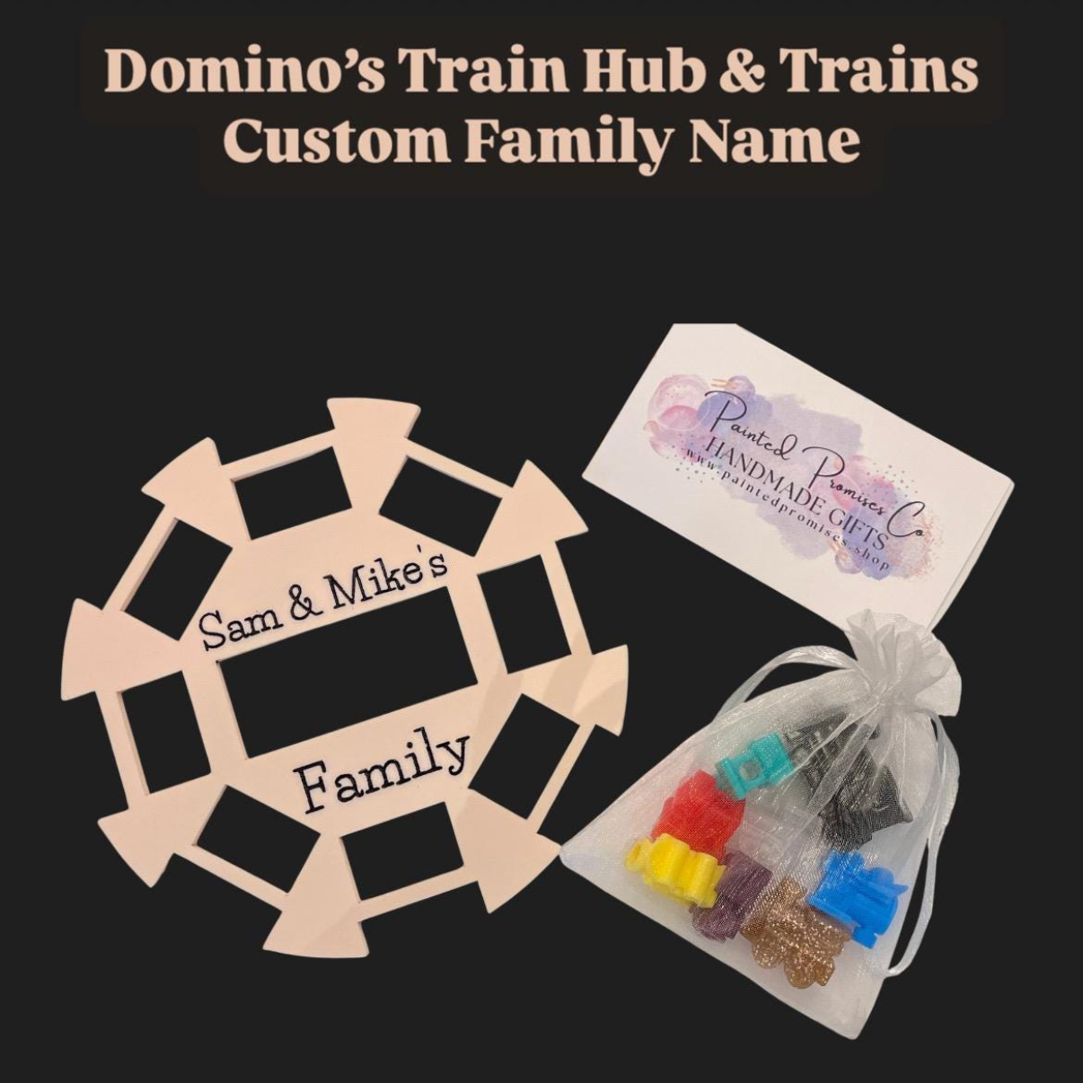 Personalized Acrylic Dominos Train Hub, Mexican Train Game Piece Set