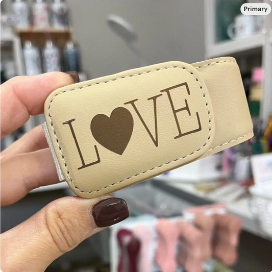 Sunglasses Visor Clip ~ Leather Engraved