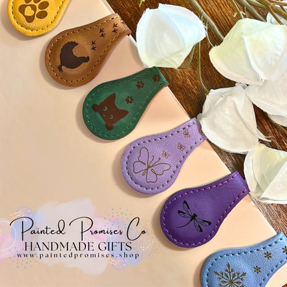 Bookmarks ~ Leather Custom Engraved Magnetic Placeholders