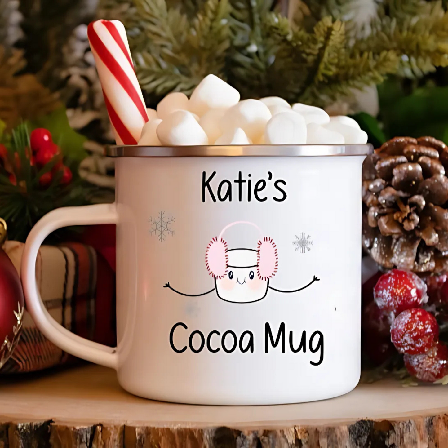 Cocoa Mugs ~ Personalized 12 oz., 14 oz with lid  & 15 oz.