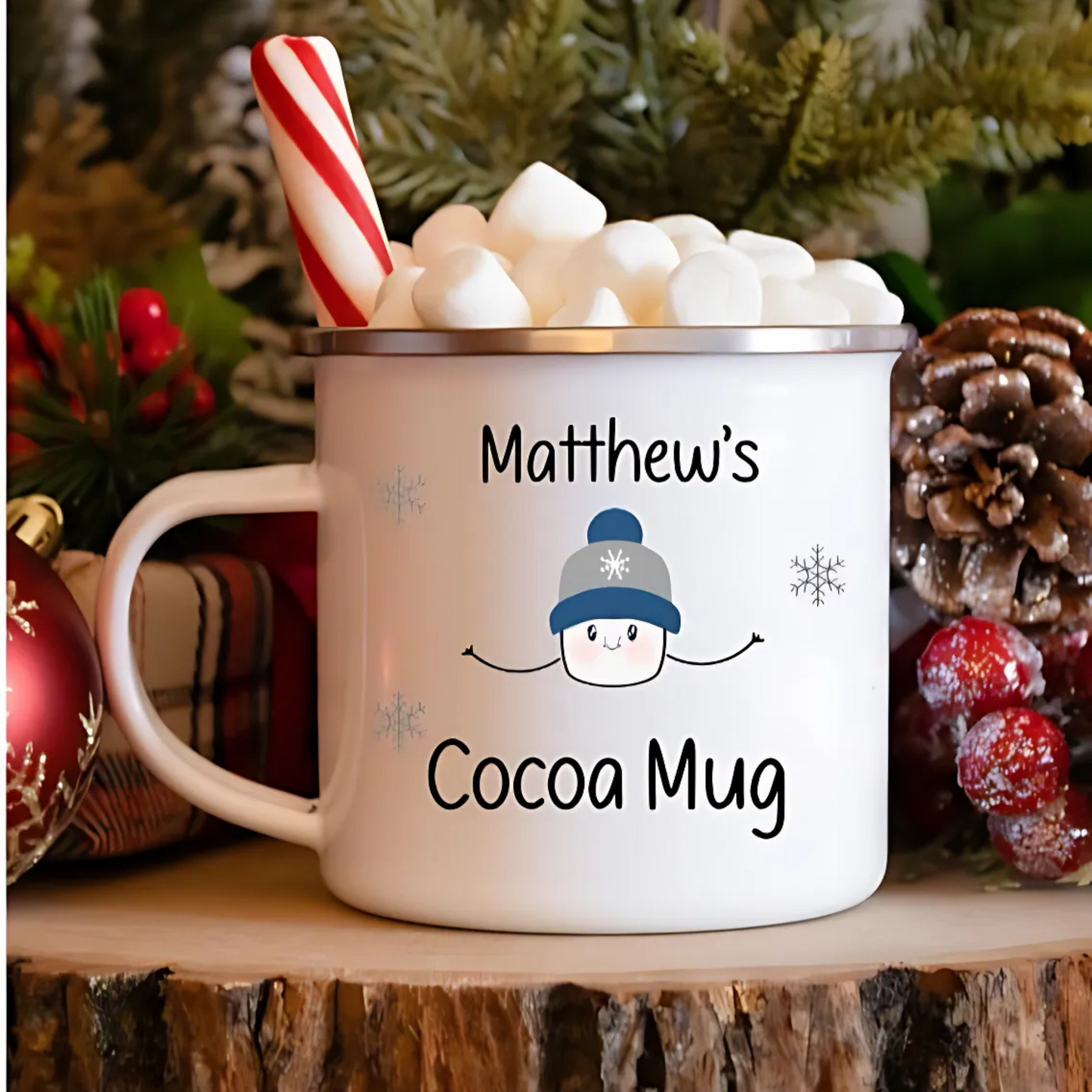 Cocoa Mugs ~ Personalized 12 oz., 14 oz with lid  & 15 oz.