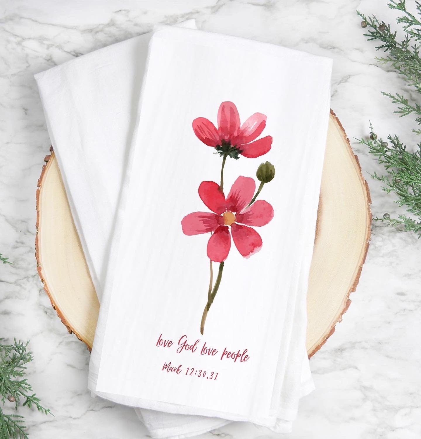 Wild Flower Kitchen Towel ~ Summer Kitchen decor, Flour sack Tea Towels, Hostess Gifts, House Warming Gift Towels, Seasonal Decor.