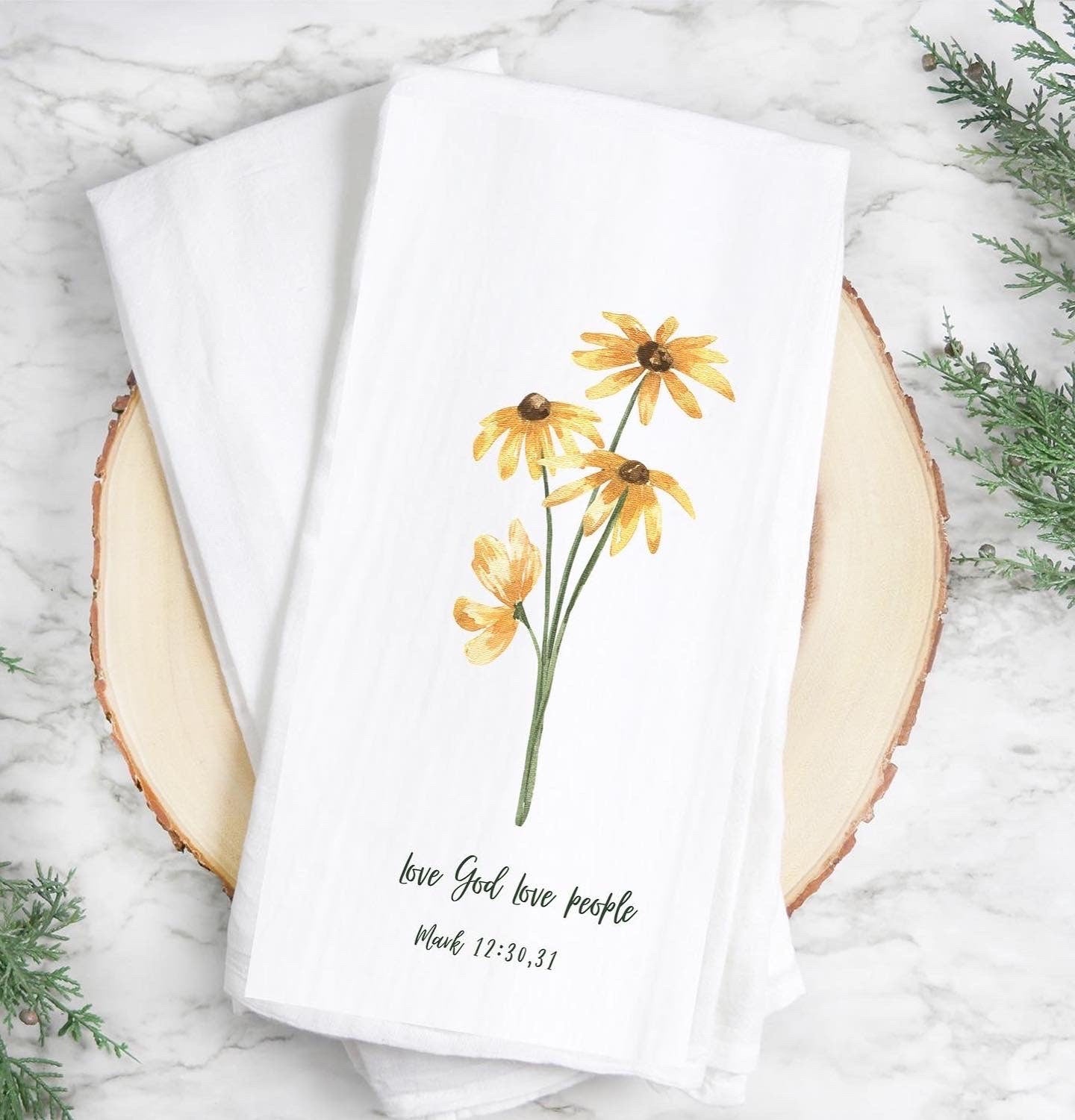 Wild Flower Kitchen Towel ~ Summer Kitchen decor, Flour sack Tea Towels, Hostess Gifts, House Warming Gift Towels, Seasonal Decor.